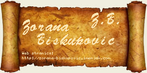 Zorana Biskupović vizit kartica